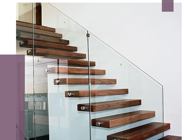 Стеклянные перила для лестницы в Салавате от 15470 руб.