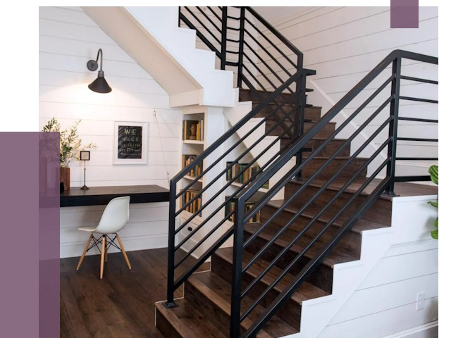 Перила для лестницы в доме в Салавате от 7735 руб. — ПРОЛЁТ-Слв