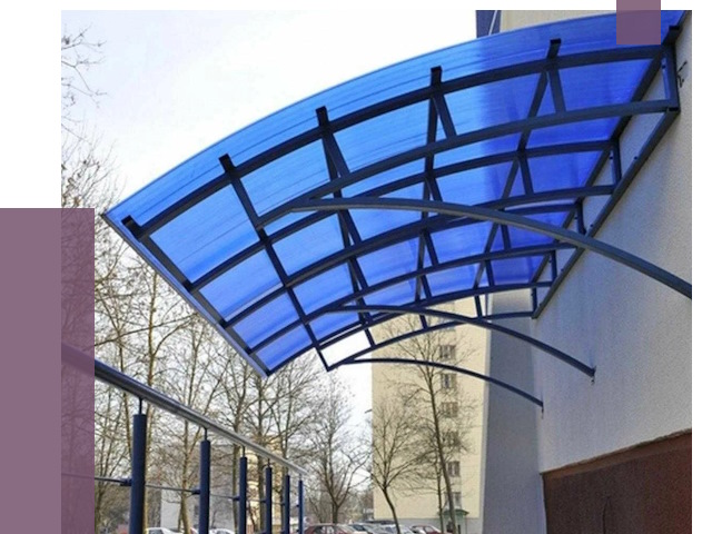 Козырьки из поликарбоната в Салавате от 4481 руб. под ключ | ПРОЛЁТ-Слв