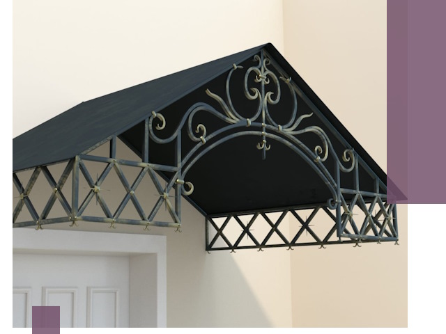 Двускатные металлические козырьки под ключ в Салавате